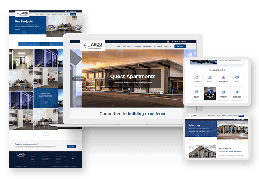 Plantrecco created the website for construction company ARCO to present their services